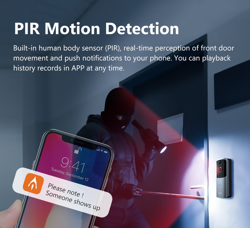 Video Doorbell WIFI Wireless Doorbell HD IR Night Vision PIR Intelligent Home Door Bell Camera Video Intercom Alarm Chime | Fugo Best