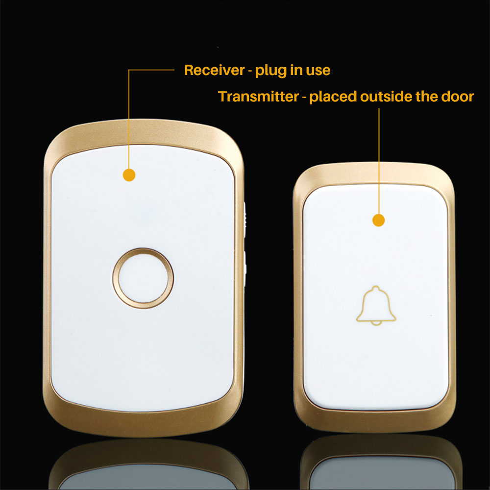 Wireless Doorbell 36 Chimes Door Ring AC 100-240V 300M Range IP44 Waterproof EU UK US Plug Receiver Door Bell | Fugo Best