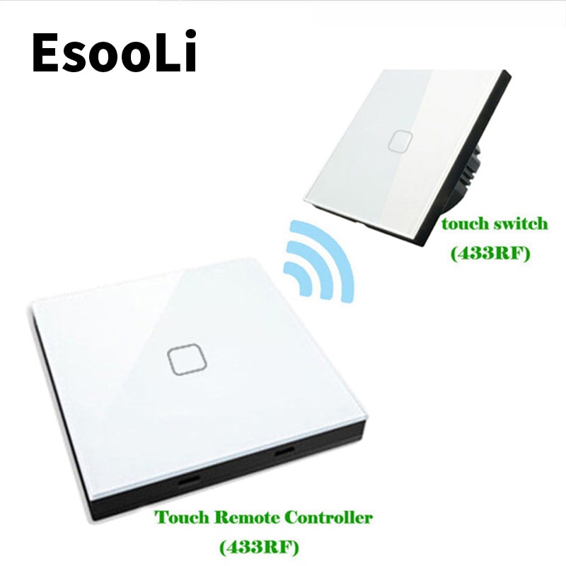 EsooLi Grey EU Standard 1/2/3 Gang 2 Way Wireless Remote Wall Light Touch Switch Remote Touch Switch MUTE Switch | Fugo Best