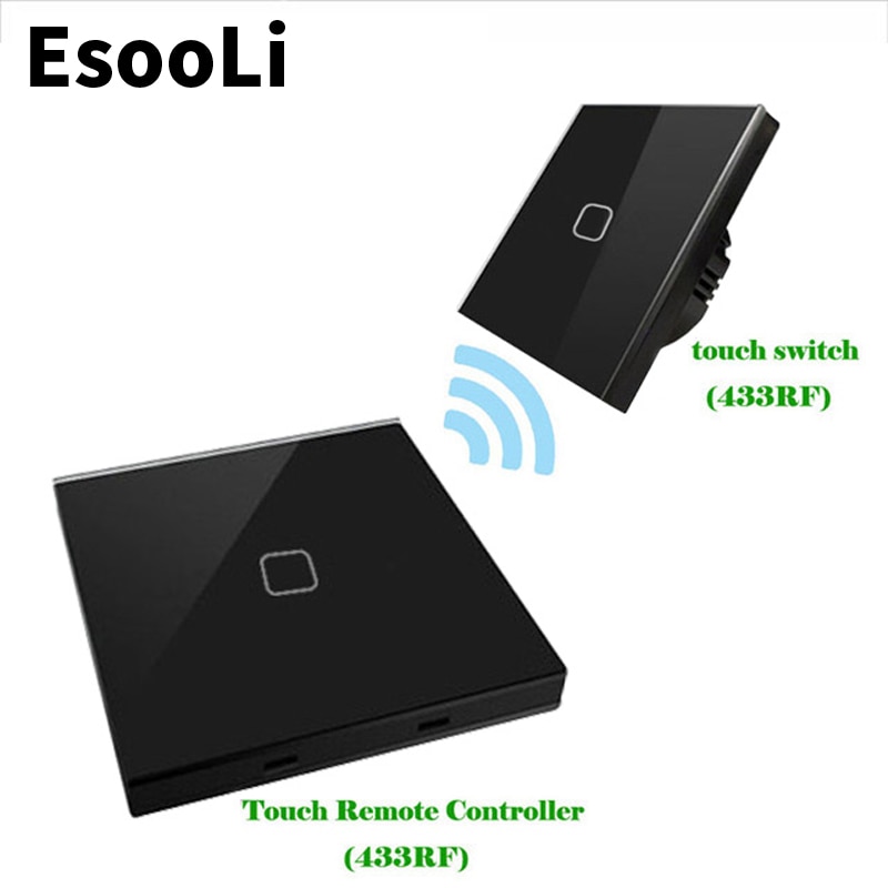 EsooLi Grey EU Standard 1/2/3 Gang 2 Way Wireless Remote Wall Light Touch Switch Remote Touch Switch MUTE Switch | Fugo Best