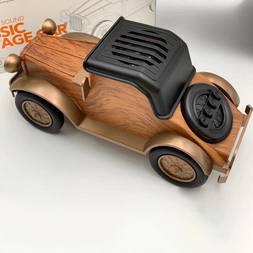 A9 Creative Retro Wireless Speaker Bluetooth-compatible Wood Pattern Car Shape Wireless Loudspeaker Mobile Phone Bracket Gifts | Fugo Best