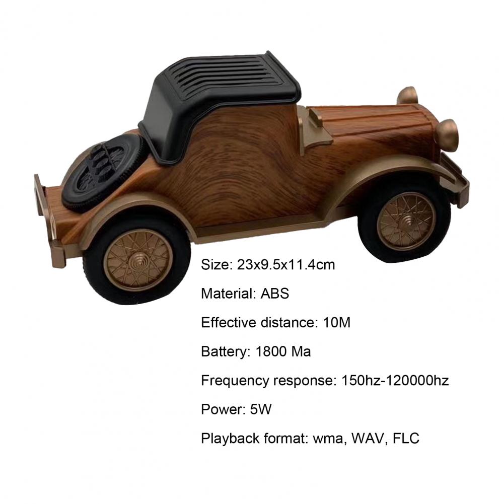 A9 Creative Retro Wireless Speaker Bluetooth-compatible Wood Pattern Car Shape Wireless Loudspeaker Mobile Phone Bracket Gifts | Fugo Best