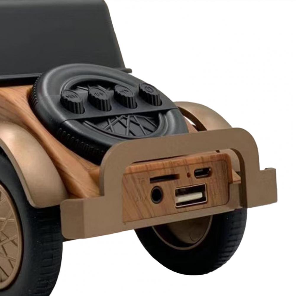 A9 Creative Retro Wireless Speaker Bluetooth-compatible Wood Pattern Car Shape Wireless Loudspeaker Mobile Phone Bracket Gifts | Fugo Best