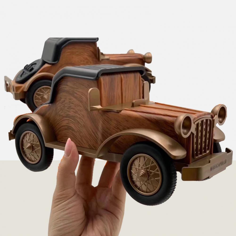 A9 Creative Retro Wireless Speaker Bluetooth-compatible Wood Pattern Car Shape Wireless Loudspeaker Mobile Phone Bracket Gifts | Fugo Best