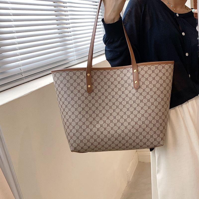 2 Pcs/set Luxury Designer High Capacity Tote Handbag for Women