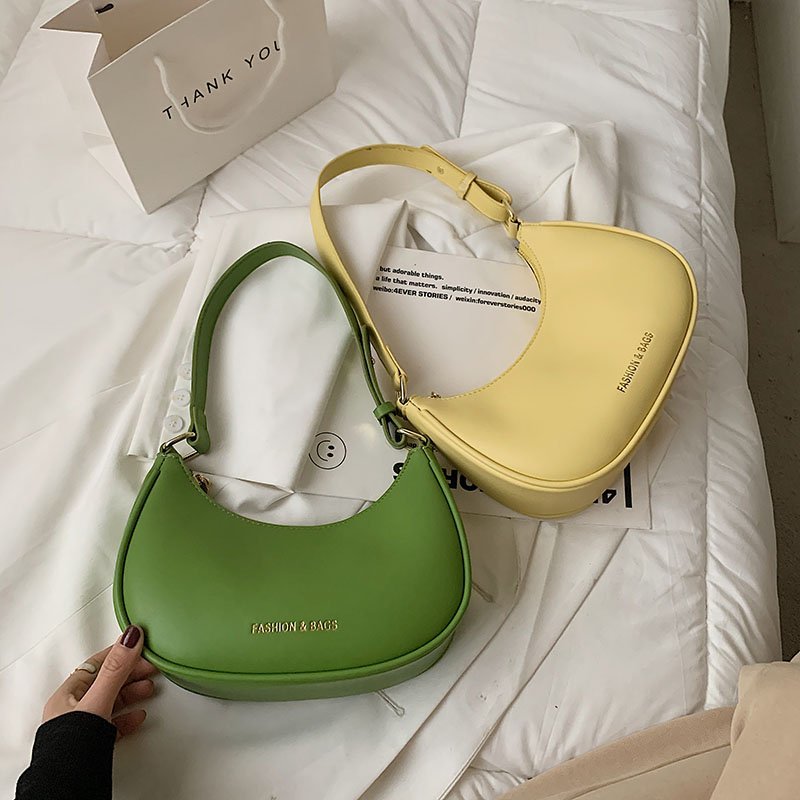 SWDF New Half-Moon Small Green Shoulder Underarm Bags for Women 2022 New High-quality PU Leather s Handbag Luxury Brand Tote Bag | Fugo Best