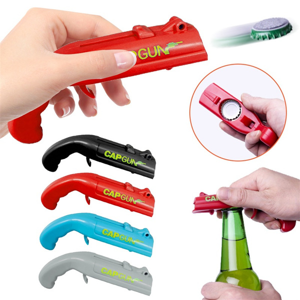 Can Openers Spring Cap Catapult Launcher Gun shape Bar Tool Drink Opening Shooter Beer Bottle Opener Creative Party | Fugo Best