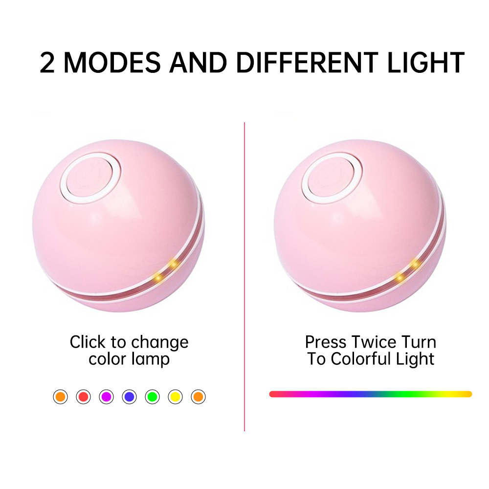 Automatic Smart Cat Toys Ball Interactive Catnip USB Rechargeable Self Rotating Colorful LED Feather Bells Toys for Cats Kitten | Fugo Best