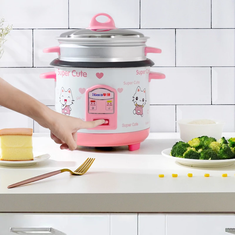 Cute cat pink rice cooker 220V 2L home Dormitory stud