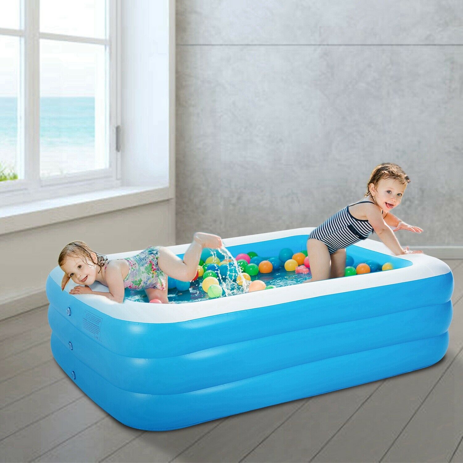 150/210/262cm Inflatable Swimming Pool Large Pools for Family With Air Pump Portable Adults Kids Pool PVC Bathing Tub | Fugo Best