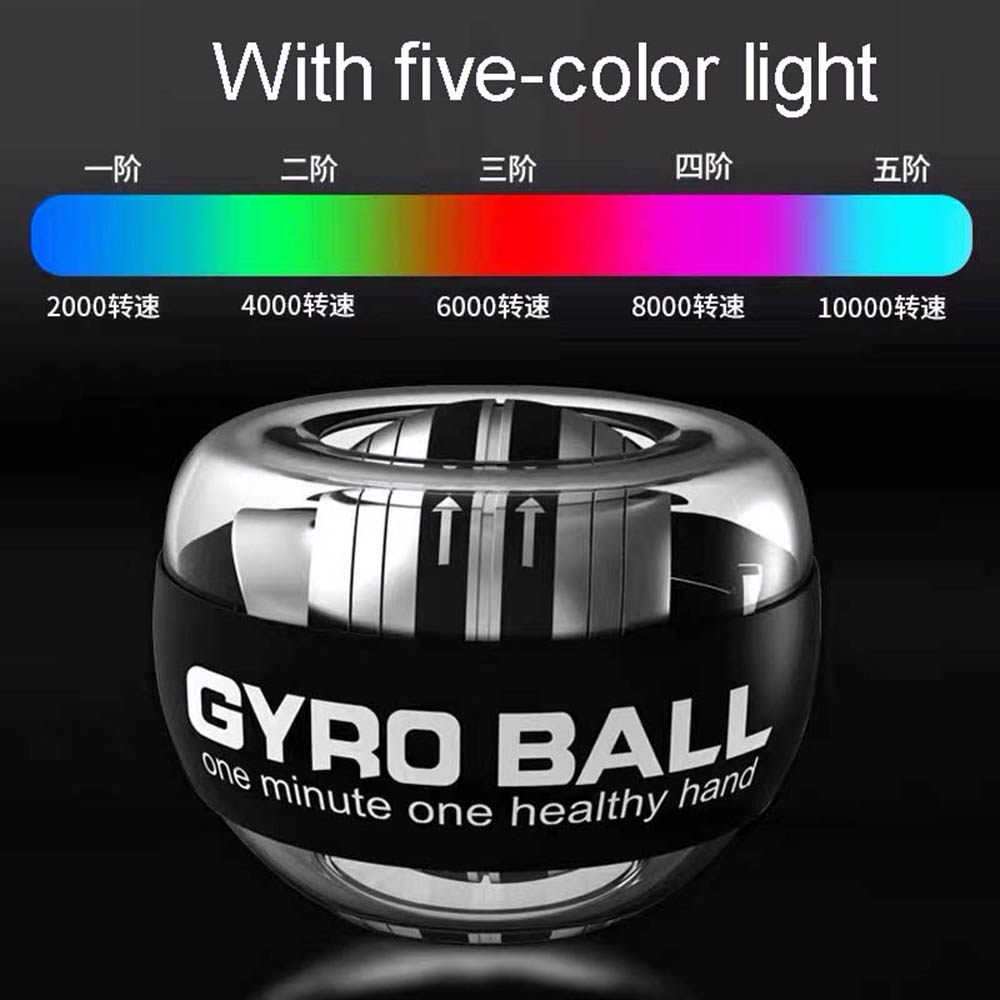 LED Gyroscopic Powerball Autostart Range Gyro Power Wrist Ball Arm Hand Muscle Force Trainer Fitness Equipment | Fugo Best