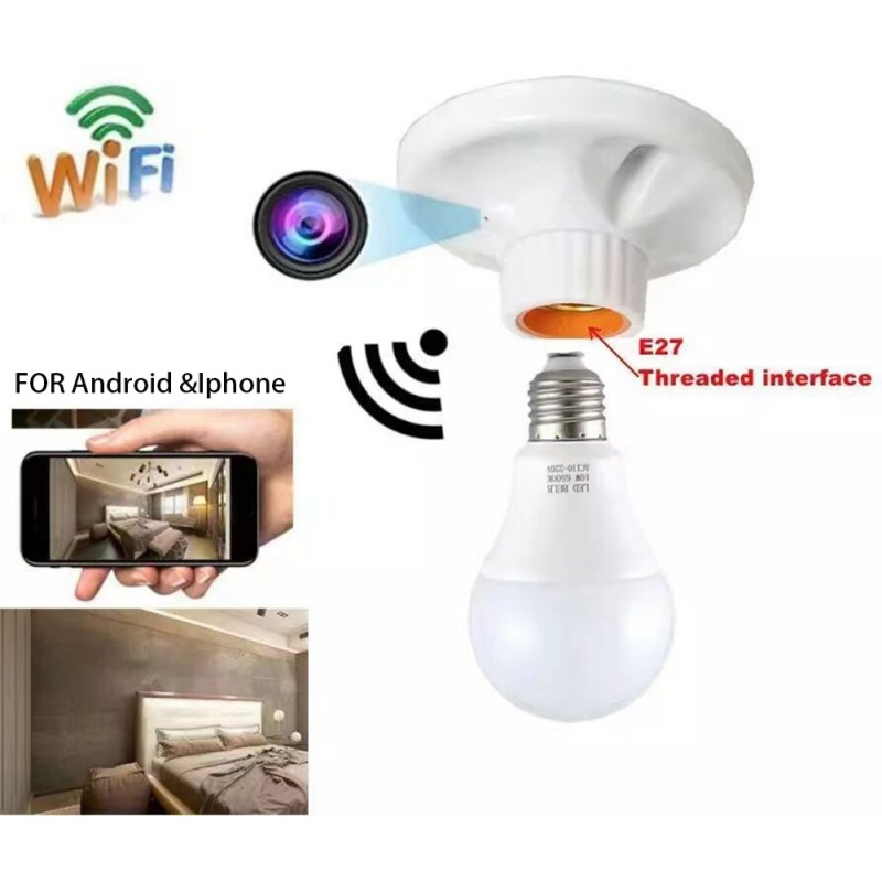 Bulb Socket Base Wireless IP Cam 4K Home Hotel Ceiling E27 Lamp Holder Wifi Mini Camera Remote Monitoring Suport Hidden TF card | Fugo Best