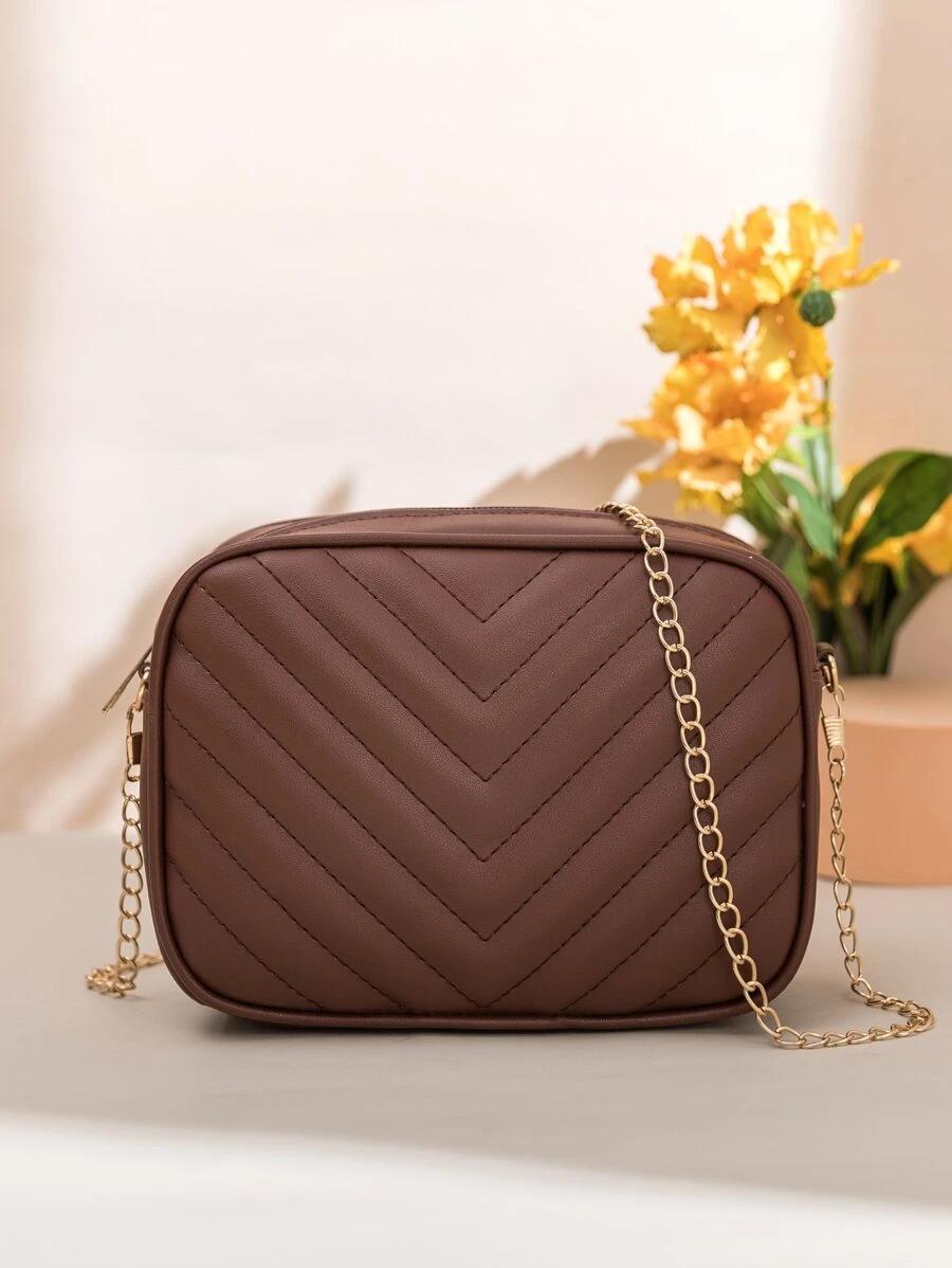 Mini Chevron Chain Crossbody Bag | Fugo Best