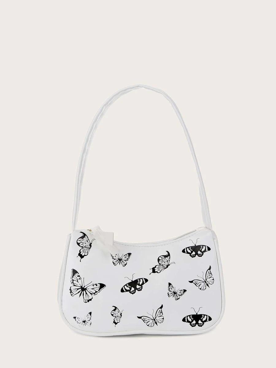 Butterfly Graphic Baguette Bag | Fugo Best