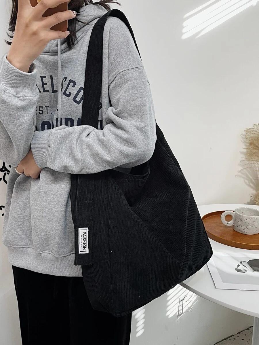 Minimalist Corduroy Shoulder Bag | Fugo Best