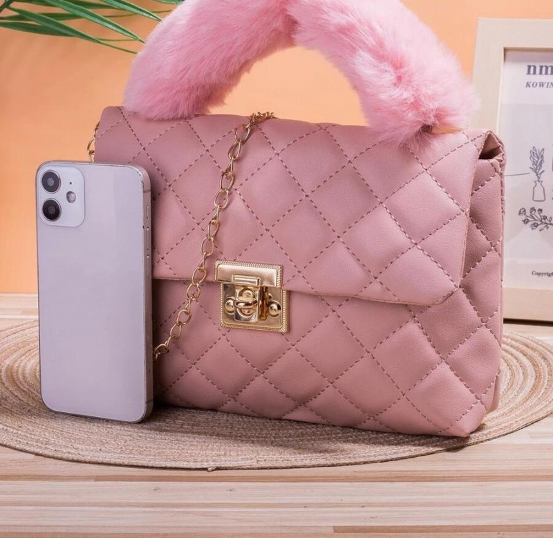 Mini Quilted Twist Lock Flap Square Bag