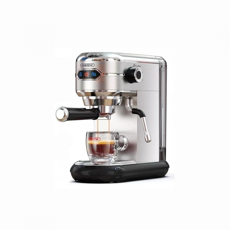 HiBREW Coffee Maker Cafetera 19 Bar Inox Semi Automatic Super Slim ESE POD& Powder Espresso Cappuccino Machine Hot Water H11 | Fugo Best