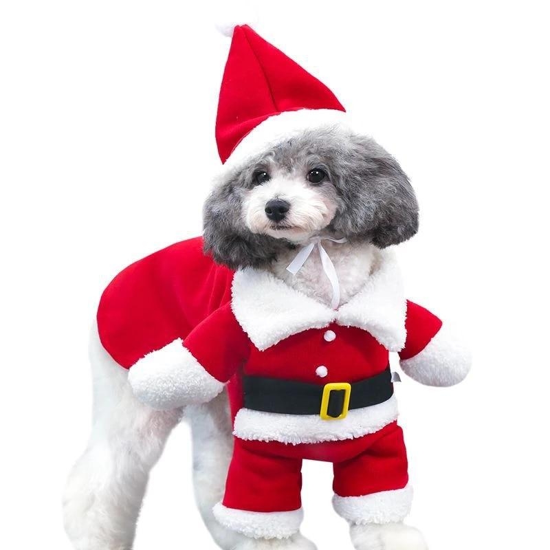 New Fashion Xmas Clothing for Pet Clothes Funny Coat for Dog Christmas Clothes Chihuahua Santa Claus Standing Costume for Cat | Fugo Best