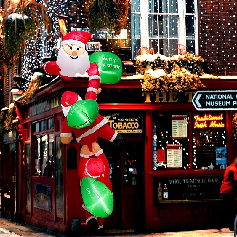 OurWarm Christmas Climbing Santa Claus Inflatable with LED Lights Christmas Blow Up Yard Decorations for Outdoor Porch Decor | Fugo Best