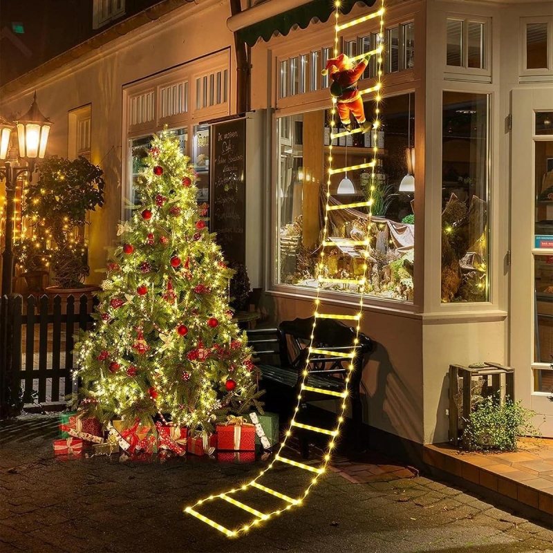 Santa Claus Ladder Lights with Remote USB Christmas Lights for