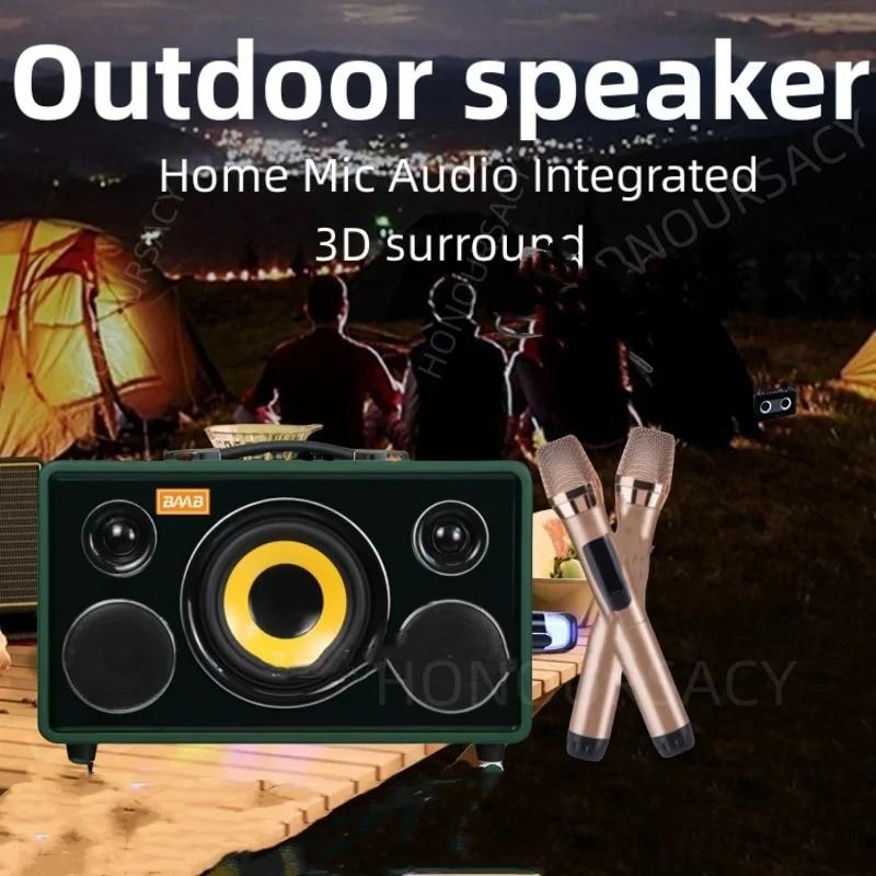 Portable Bluetooth Speaker Sound Family Party Square Dance Outdoor Karaoke Subwoofe Home Theater Sound System With Dual Mic | Fugo Best