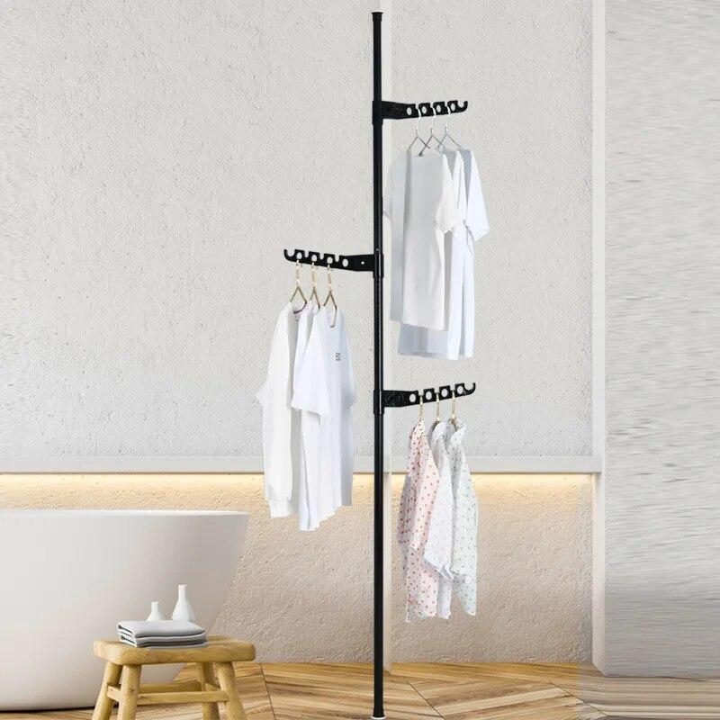 Overhead Coat Rack Floor-To-Ceiling Bedroom Simple Clothes Hanger Telescopic Clothes Rack | Fugo Best