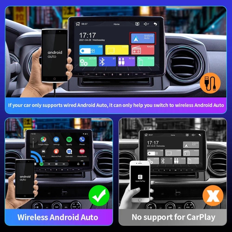 CarAIBOX 2in1 Wireless CarPlay Dongle Wireless Android Auto Box For Car Radio with Wired CarPlay | Fugo Best
