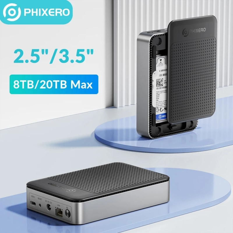 PHIXERO 3.5 inch HDD/SSD Enclosure NAS Network HDD Storage Box HD External Case USB Hard Disk Drive House Personal Cloud Serve | Fugo Best