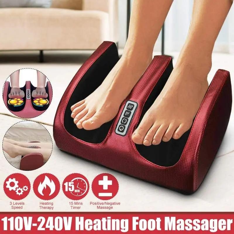 Electric Foot Massager Heating Therapy Hot Compression Shiatsu Kneading Roller Muscle Relaxation Pain Relief Foot Spa Machine | Fugo Best