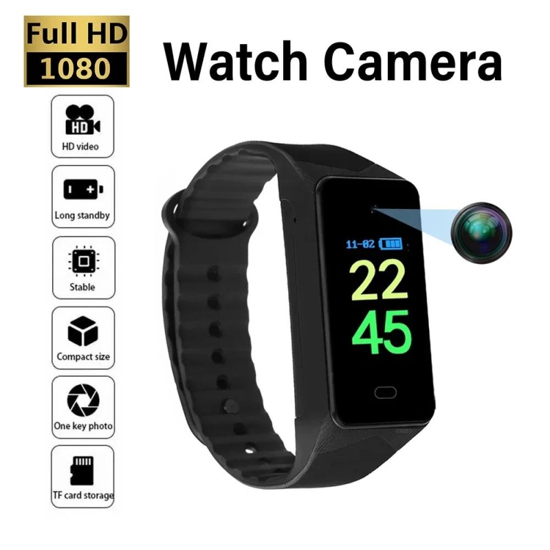 HD 1080P Mini Camera Sports Watch Wearable Monitoring Home Safety Monitor DV Camera Mini Camera Recorder | Fugo Best