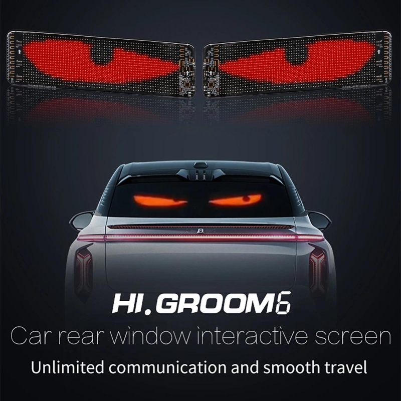 Car Smart LED Display Rear Windshield Interactive Screen DIY Pattern Graffiti Scrolling Text Funny Matrix Pixel Panel APP Cont | Fugo Best