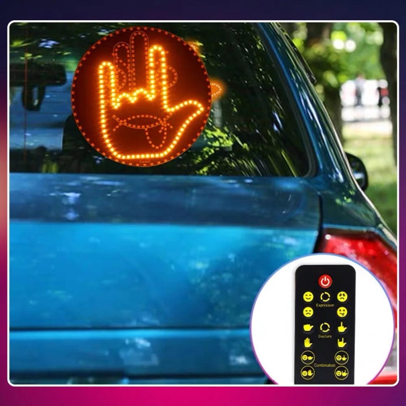 Car LED Funny Facial Expression Light With Remote Control Rear Window Multi-function Warning Reminder Lamp Exterior Accessories | Fugo Best