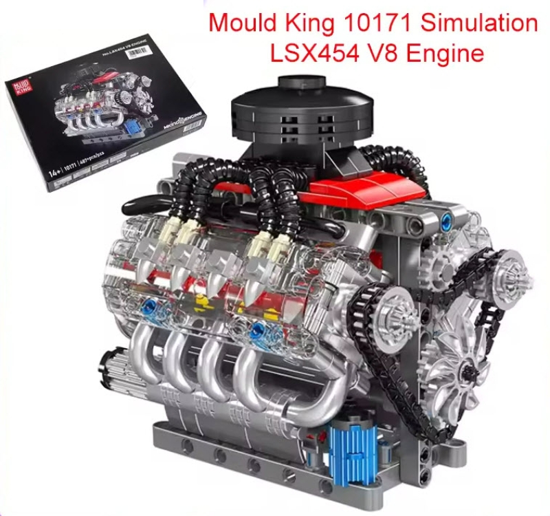 Mould King 10171 LSX454 V8 Engine Motorized Simulation Model Electrically Drive Building Blocks Technical Car Parts Toys Gift | Fugo Best