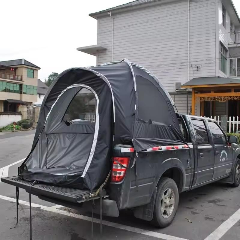 Truck Bed Tent Waterproof Pickup Car Tailgate Double Layers Self-driving Outdoor Camping 210D Oxford Silver Coated UV 210Cm High | Fugo Best