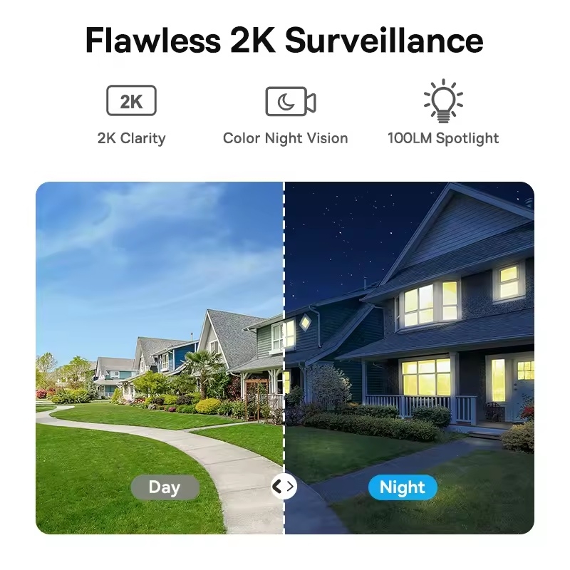 Baseus Security B1 Outdoor Camera 2K Wireless Wifi Camera Security Protection System 24/7 Recording Built-in 8GB Local Storage | Fugo Best