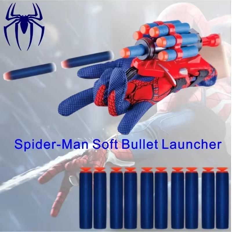 Adult Spider-Man Soft Bullet Launcher Gloves Cosplay Web Shooter for Boy Girl Sticky Wall Foam Darts Shooting Wrist Toy Set Gift | Fugo Best