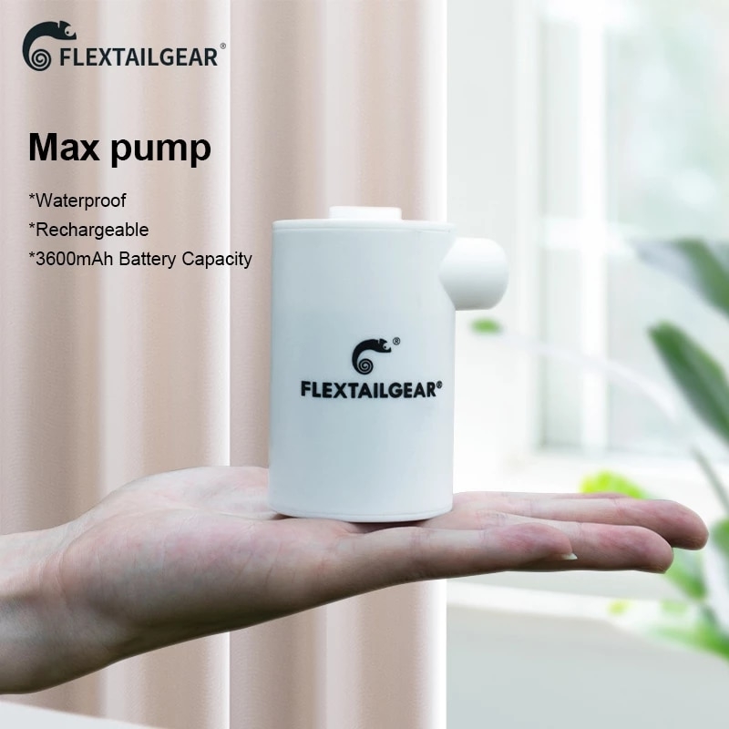 FLEXTAILGEAR Max Pump Ultralight USB Rechargeable Waterproof Air Pump Portable Air Pump Inflate Deflate For Camping Pad Mattress | Fugo Best