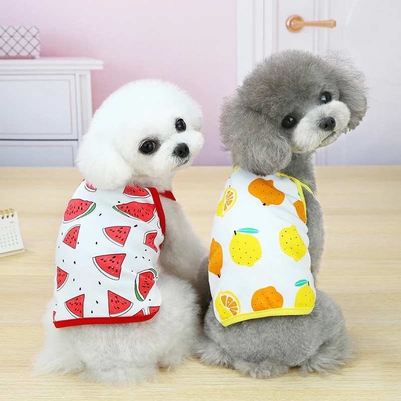 Nieuwe Effen Kleur Mouwloze Zomer Kleding Eenvoudige Puppy Hond Accessoire Hond Shirt Vruchten Kat T-shirt Zomer Hond Kleren Huisdier Vest | Fugo Best