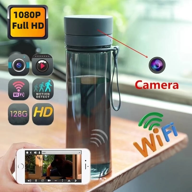 1080P Full HD Mini Camera Portable Office Water Cup Camera Wireless P2P Water Bottle Camera with Wifi Supports TF Card Recording | Fugo Best