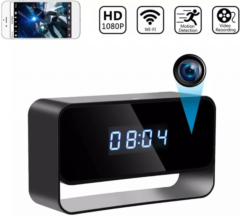 1080P Mini Camera Clock Wireless Clocks Cameras HD WiFi Covert Surveillance Security Cam Night Vision 12/24 Hour Detection Alert | Fugo Best