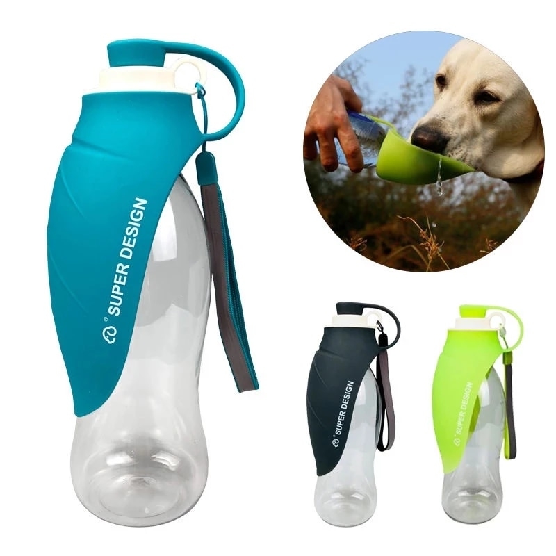 580ml Sport Portable Pet Dog Water Bottle Silicone Travel Dog Bowl For Puppy Cat Drinking Outdoor Pet Water Dispenser | Fugo Best