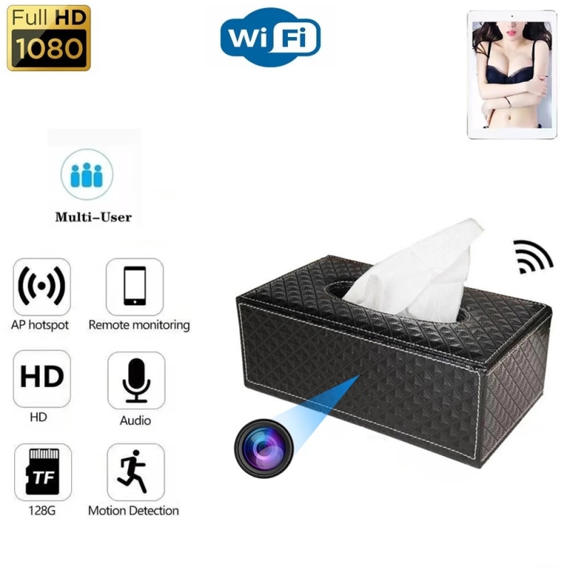 1080P HD PU Leather Tissue Box Wifi Camera Home Security Surveillance Camera Motion Detection Baby Monitor Romote Monitoring | Fugo Best