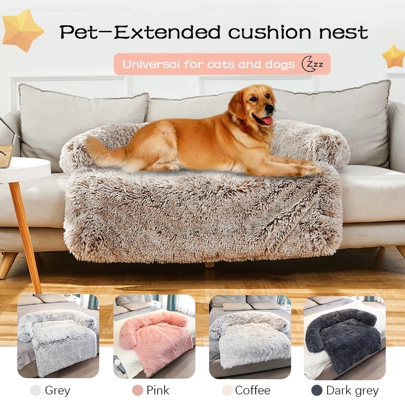 New Dog Sofa Round Comfortable Plush Kennel Plush Blanket Dual-use Warm Pet Litter Cat Bed Deep Sleep Blanket Pad Pet Supplies | Fugo Best