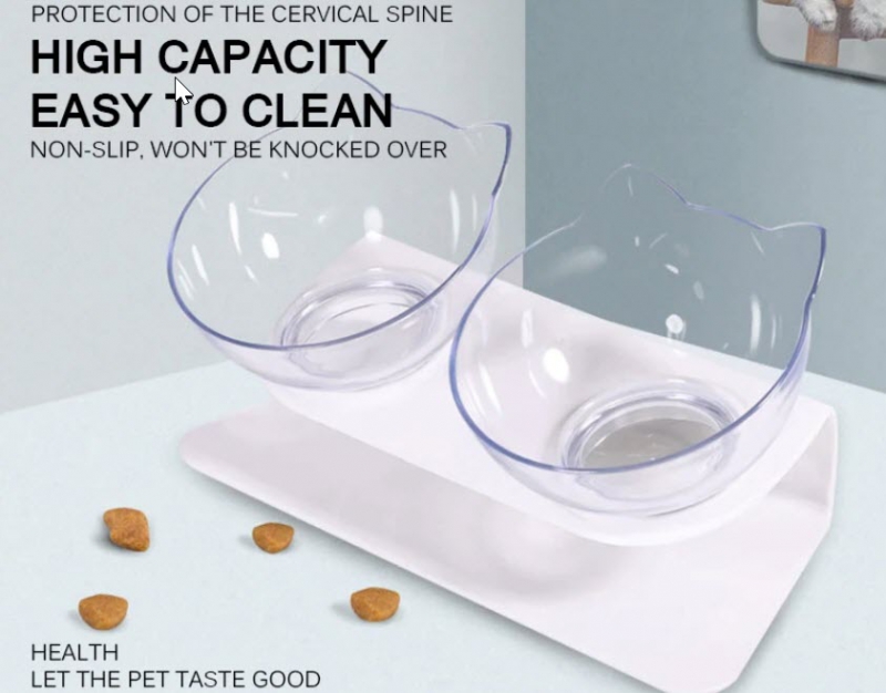 Plastic Double Non-slip Pet Bowl For Dogs Puppy Cats Food Water Feeder Pets Feeding Dishes Dog Bowls Pet Feeding Supplies | Fugo Best