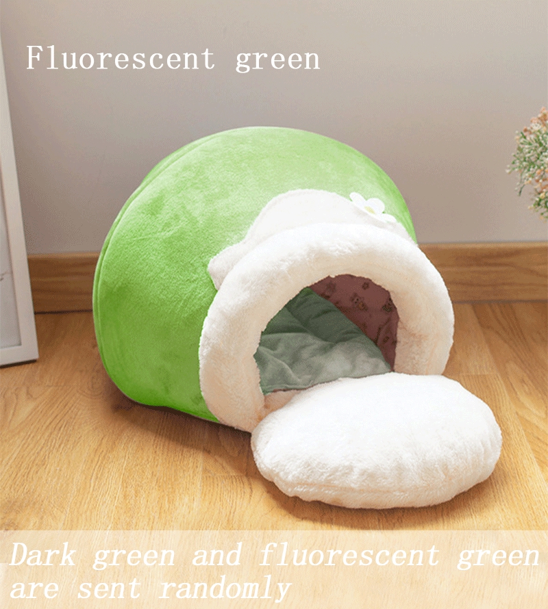 Winter Warm Cat Bed Plush Soft Portable Foldable Cute Cat House Cave Sleeping Bag Cushion Thickened Pet Bed Kittens Products | Fugo Best