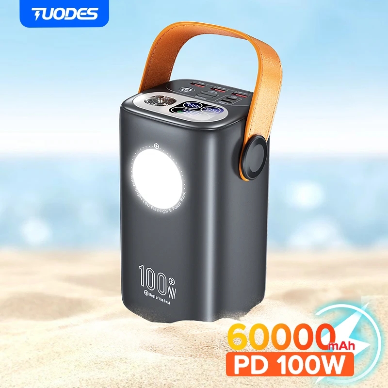 Tuodes Power Bank 60000mAh Ultra External Battery Capacity PD100W Fast Charging Out Door Power Station For Laptop iPhone Samsung | Fugo Best