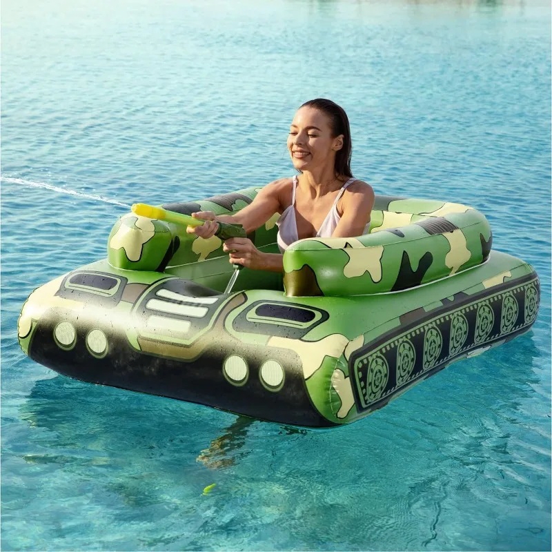 Inflatable Tank Pool Floats Adults Jasonwell Kids Pool Floaties Swimming Pool Tank with Water Cannon Gun Swim Floaty Rafts Lake | Fugo Best