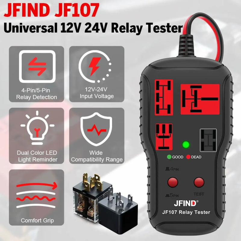 Car Relay Tester Diagnostic Tools 12V-24V Voltage Tester Battery Automotive LED Indicator Relay Detection Diagnostic Checker | Fugo Best