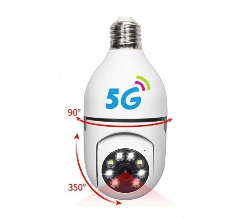 Bulb Cam E27 Surveillance Camera 5G WiFi Camera Night Vision Automatic Human Tracking For Home Security Protection CCTV Cam | Fugo Best