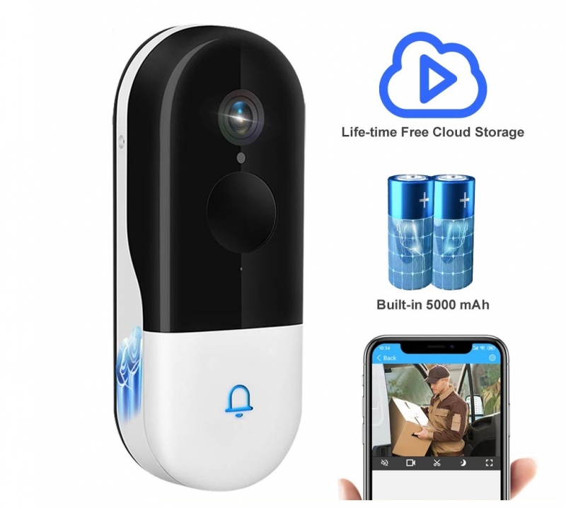 1080P Security Video Doorbell Camera Outdoor WiFi Battery IP Surveillance Smart Home Intercom Free Cloud Storage | Fugo Best